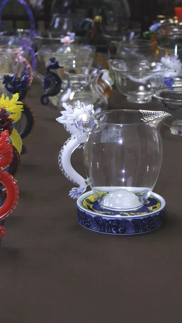 银珠白龙公道杯加纯银滤嘴加陶瓷杯垫 晶焱金标