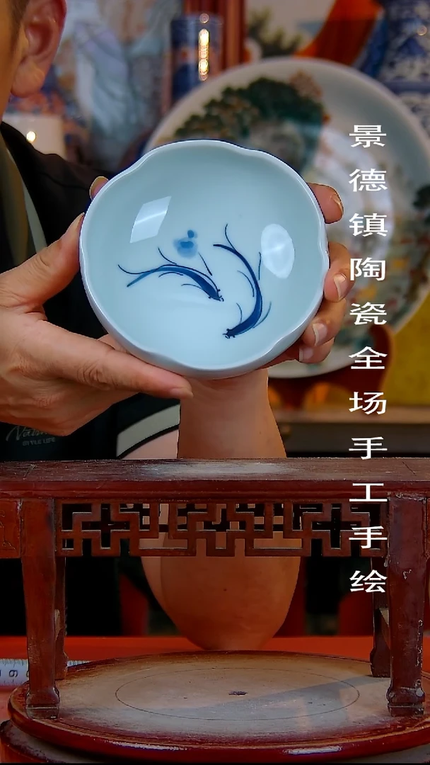 摆件手景德镇陶瓷 全场手工绘