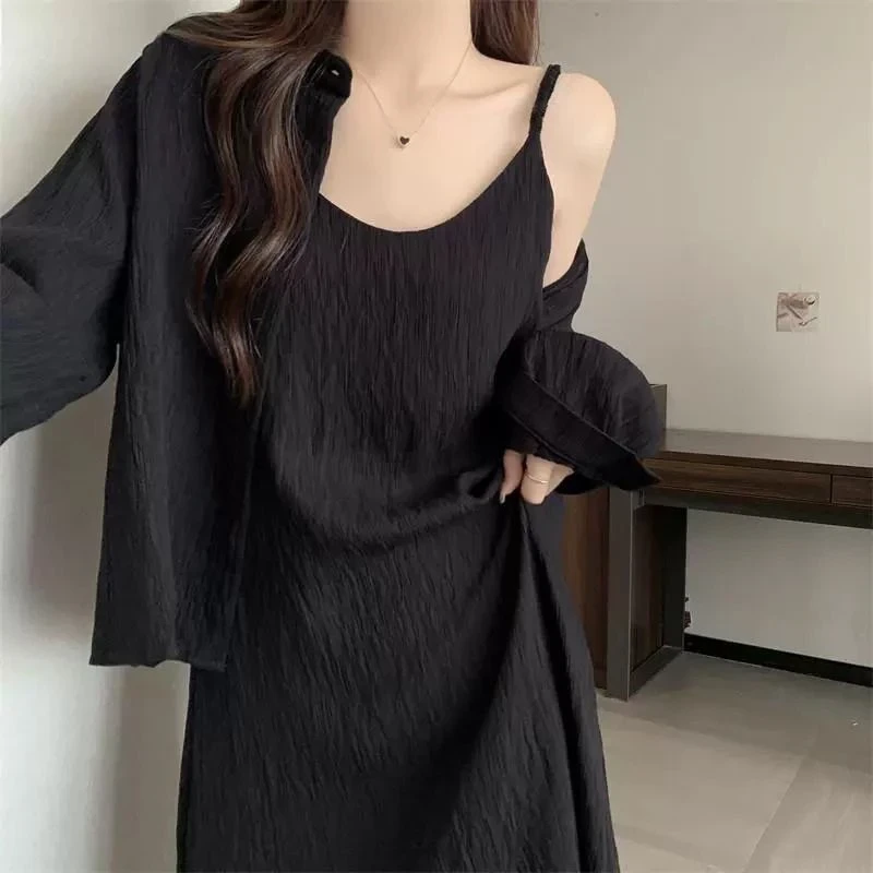 【亏本清货】吊带裙小黑裙连衣裙女新打底品质女装吊带连衣裙2454