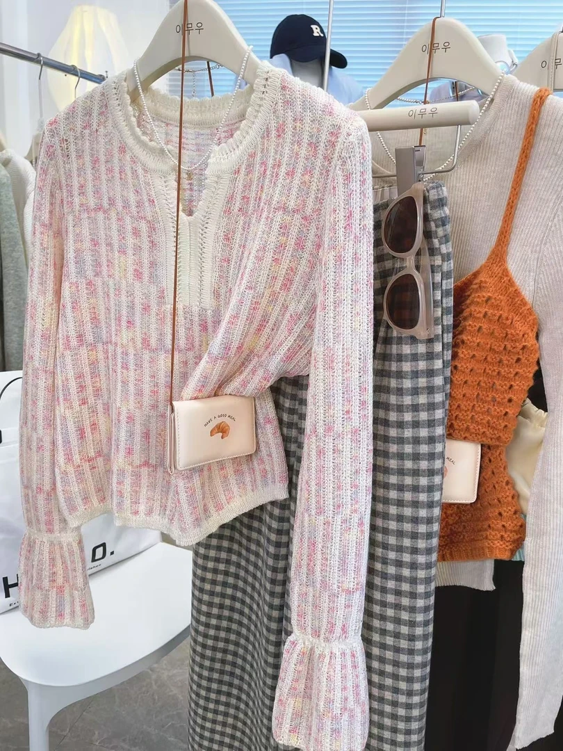 高级感2025秋冬小香风撞色毛衣外套女时尚百搭长袖休闲针织上衣