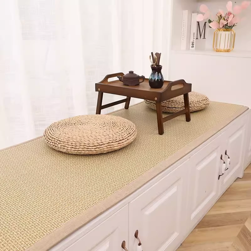 夏季藤席飘窗垫窗台垫2024新款卧室阳台垫子凉席坑垫床榻榻米防滑