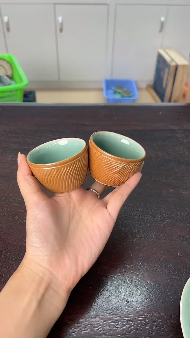 龙泉云间青瓷小米茶器