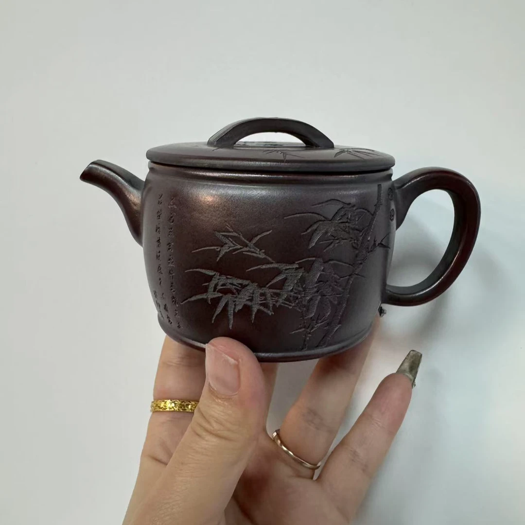 宜兴紫砂壶竹韵汉瓦 铁血红砂 徐方怀