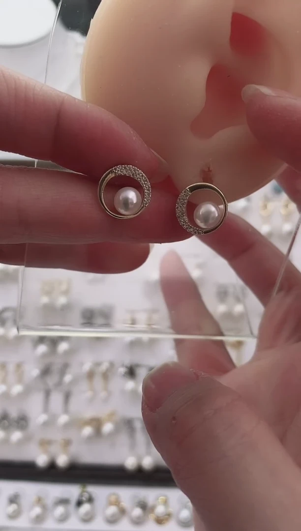 合金耳饰淡水珍珠34