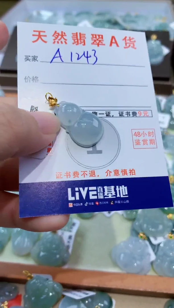 颈饰18K金镶嵌翡翠天然翡翠A货挂件