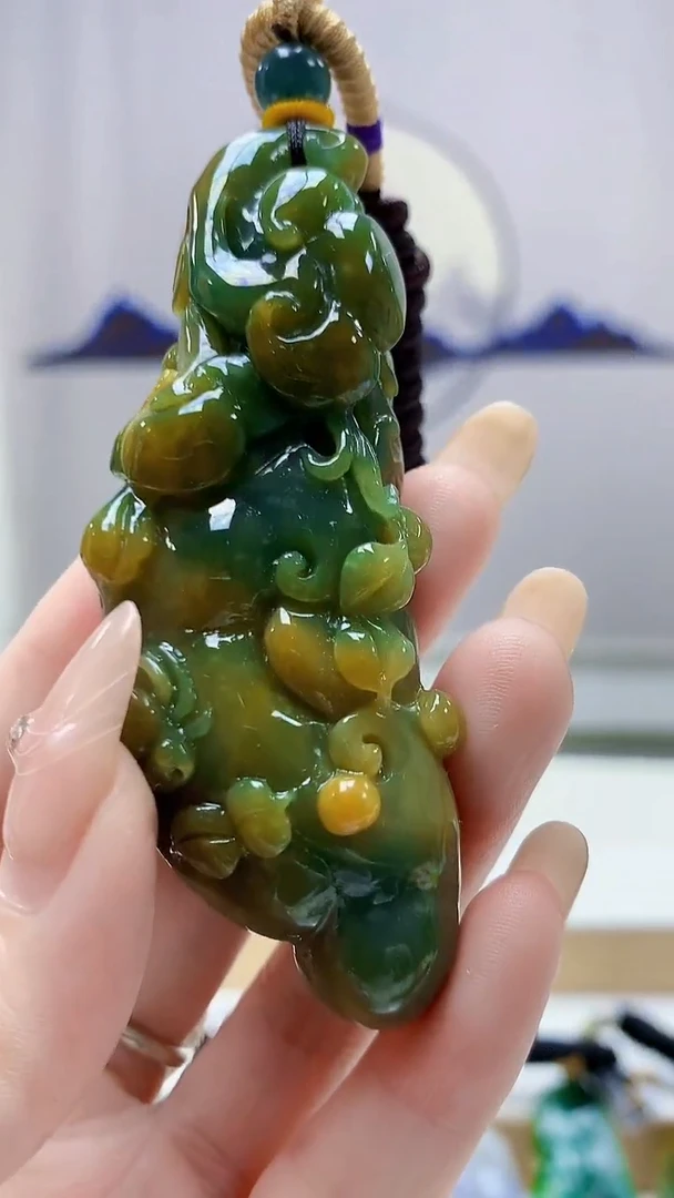 未镶嵌定制翡翠5145DD-毛货挂件67