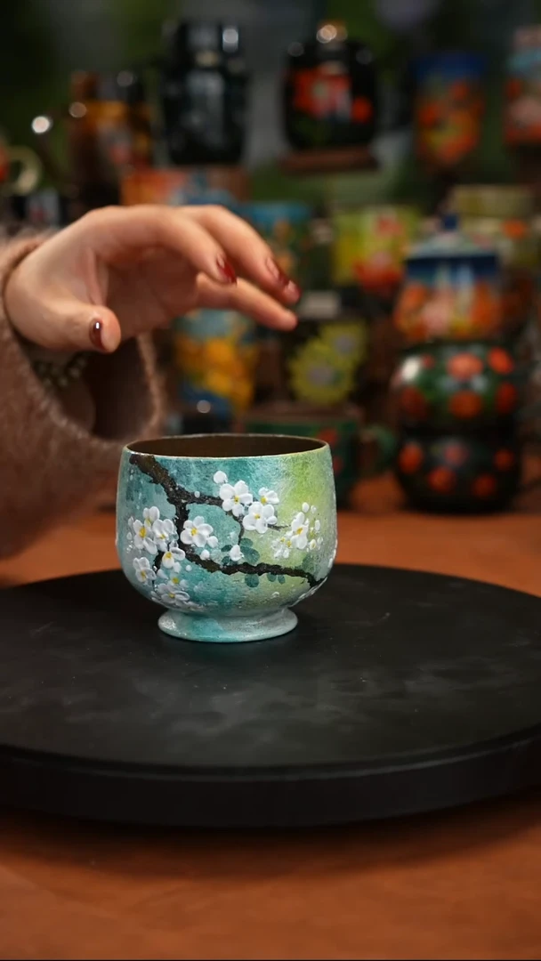 紫砂油画手绘釉下彩