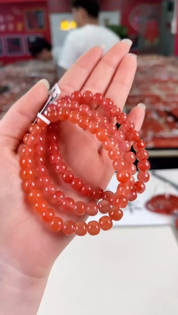 南红玛瑙冰红老型手串7+未镶嵌（多样式发其一）