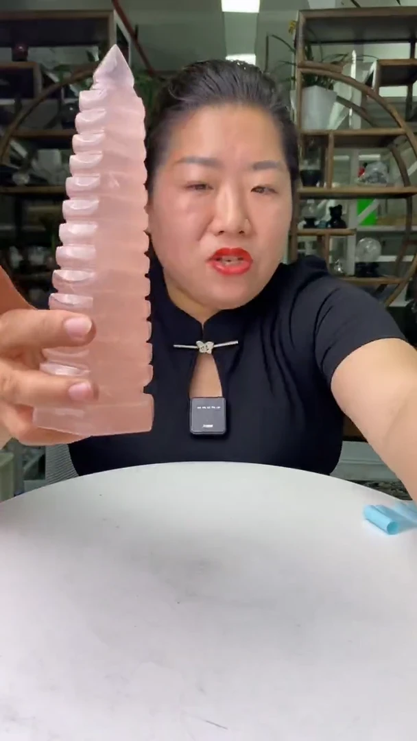 文昌塔未镶嵌水晶粉水晶文昌塔D391