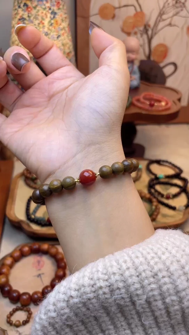 维腊木（绿檀）手串/手链绿檀单圈