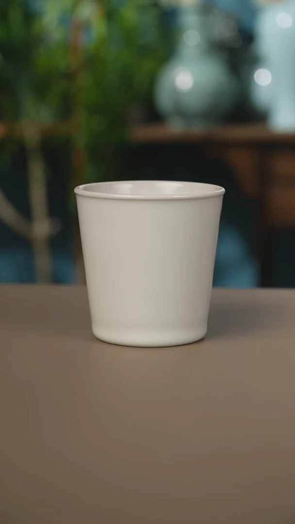 仿古月白可乐杯微暇