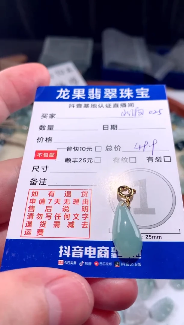 【闪购商品】翡翠颈饰未镶嵌水滴025