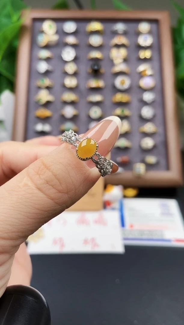 银S925镶嵌戒指翡翠12