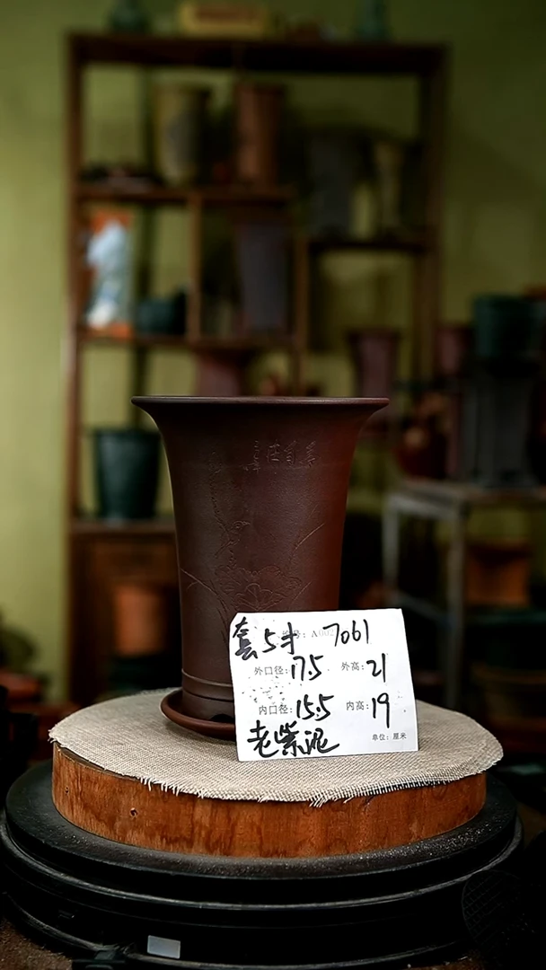 紫砂花盆花卉园艺7061+z
