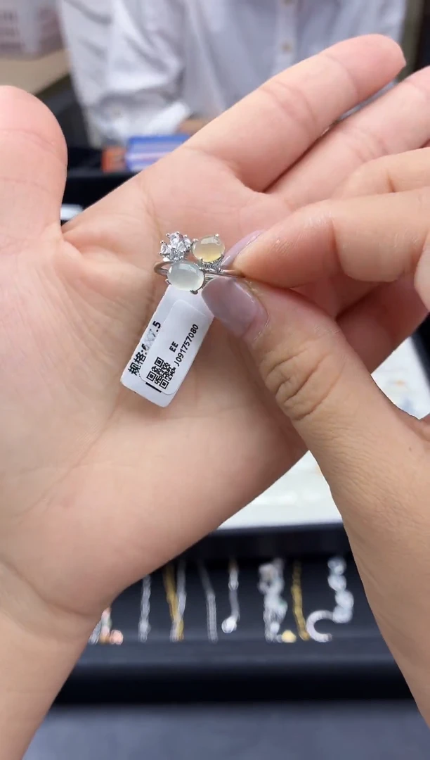 银S925镶嵌戒指翡翠1111111