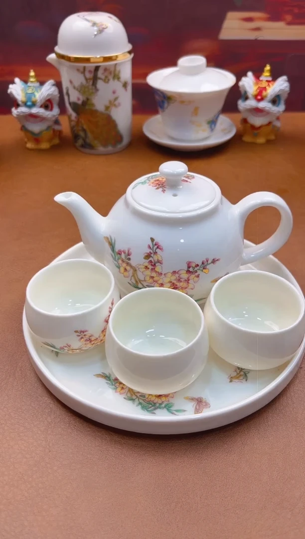 陶瓷茶具摆件旅行套组