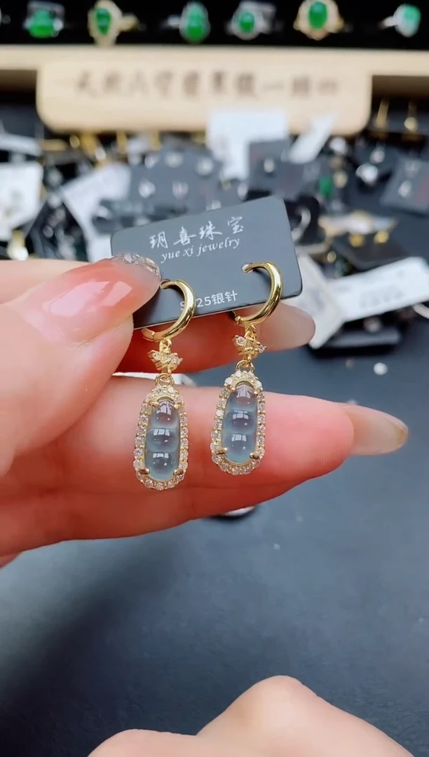 银S925镶嵌戒指翡翠1