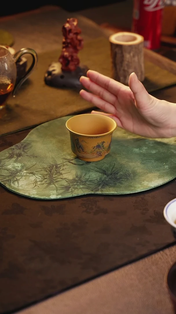 茶杯紫砂黄金段千里江山杯