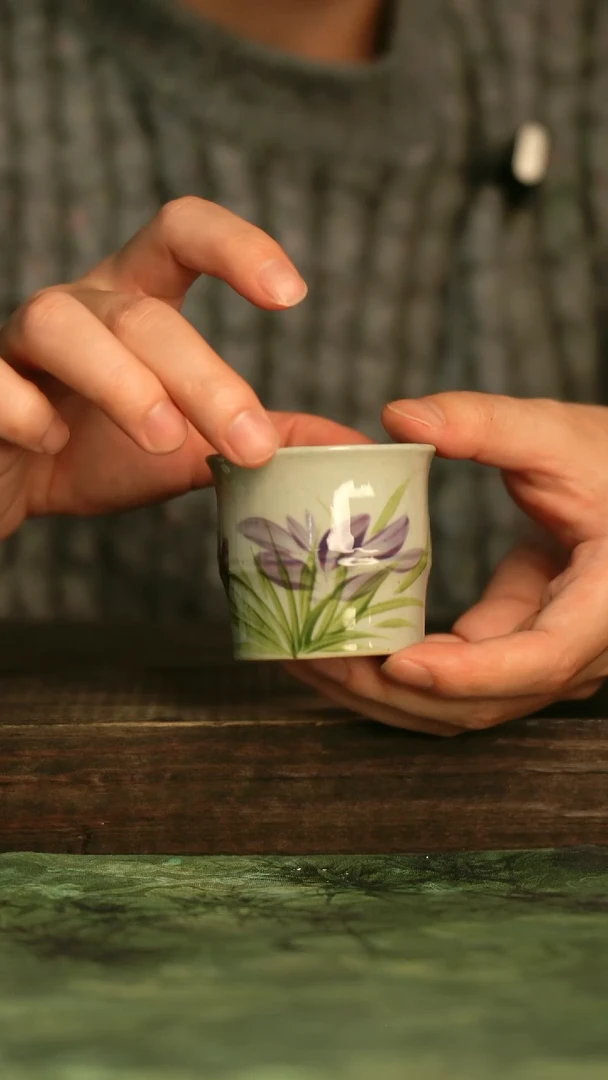 釉下彩手工手绘瓷器青诗集手工手绘瓷器