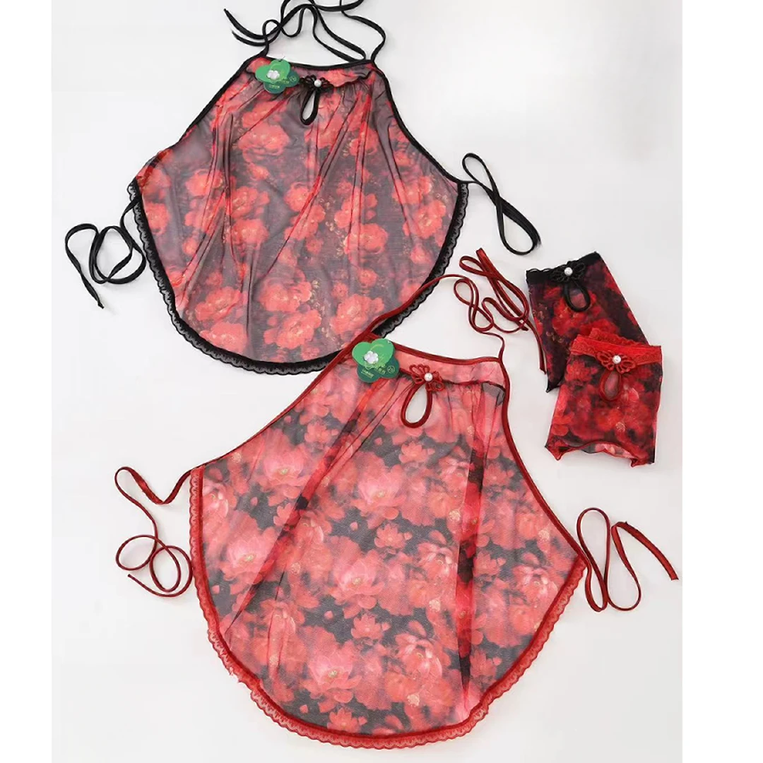 XIE4   国风复古内衣肚兜两件套8006