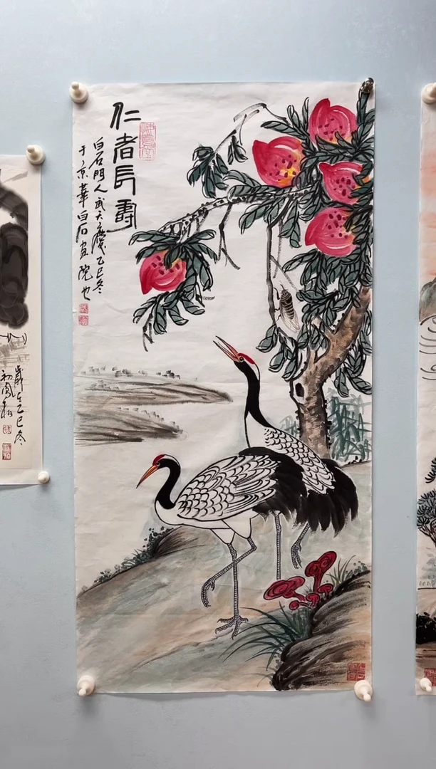 国画武天庆老师仁者长寿