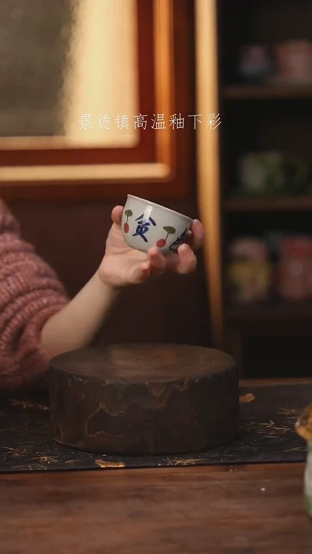 陶瓷景德镇高温釉下手绘陶瓷@L722@