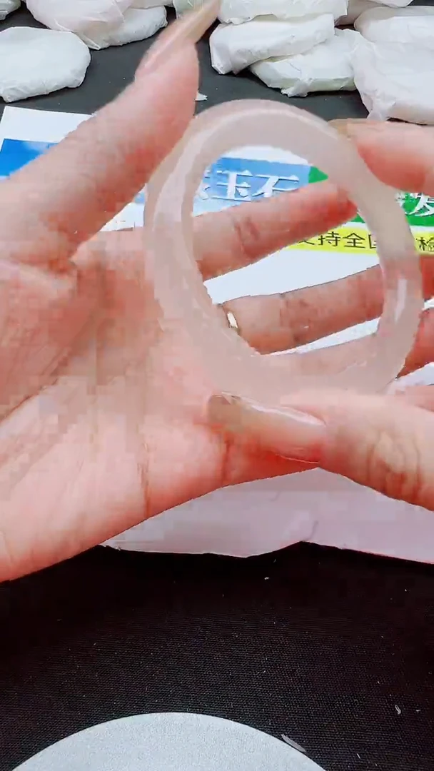 合金手镯石英质玉藕粉圈口52.9