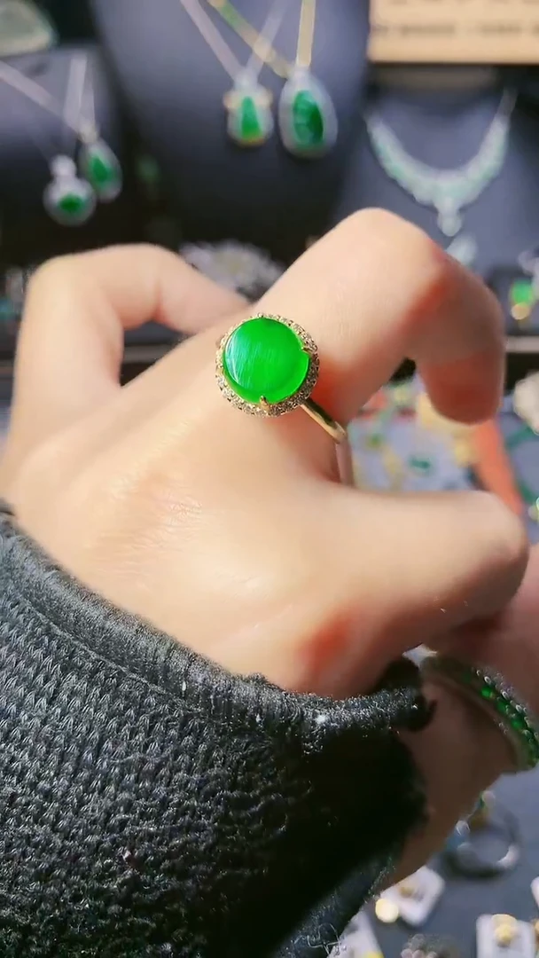【闪购商品】翡翠戒指银S925镶嵌戒指