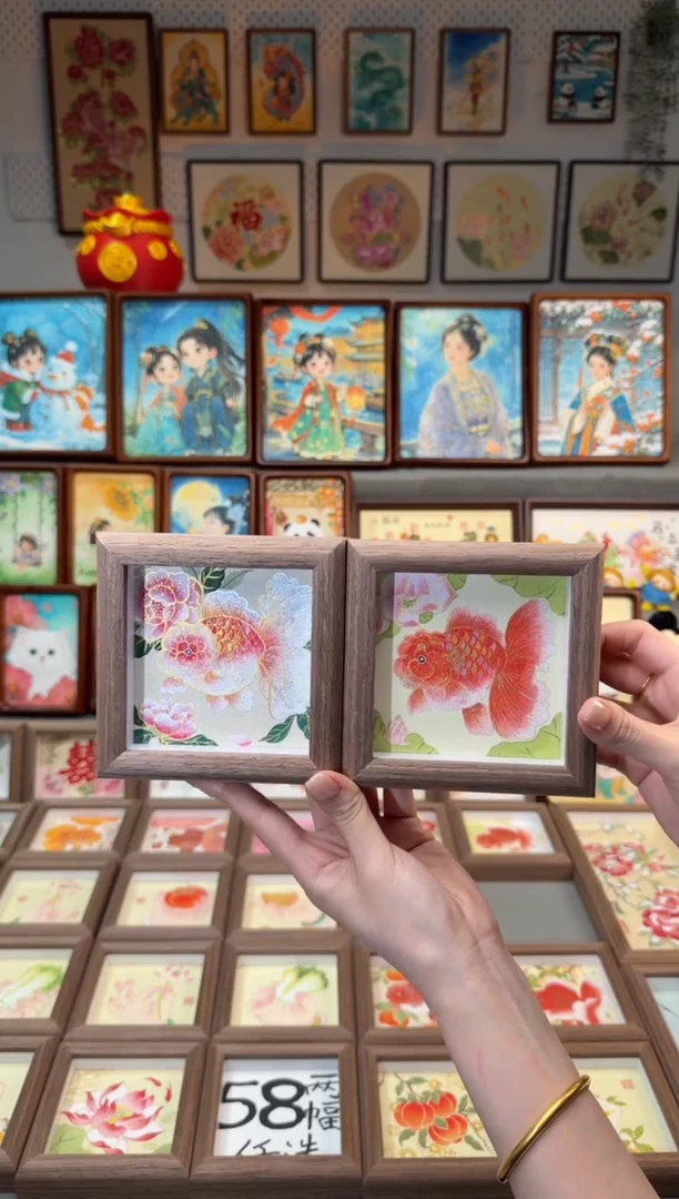 国画牡丹小鱼  荷花小鱼 手绘国画12