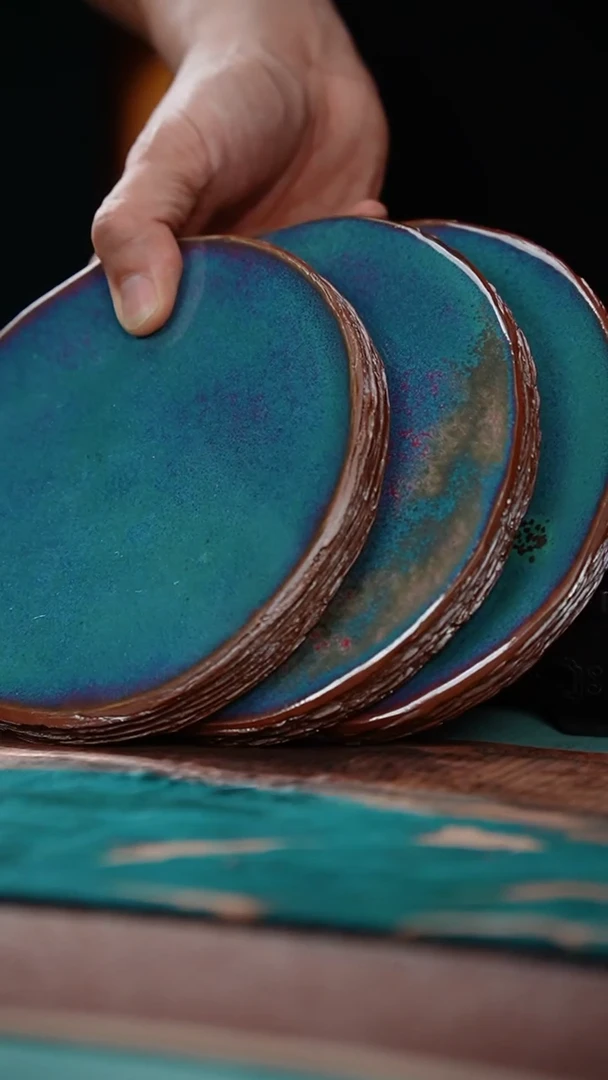 109-3跳刀壶承（王建勋 炉钧釉 窑变随机）