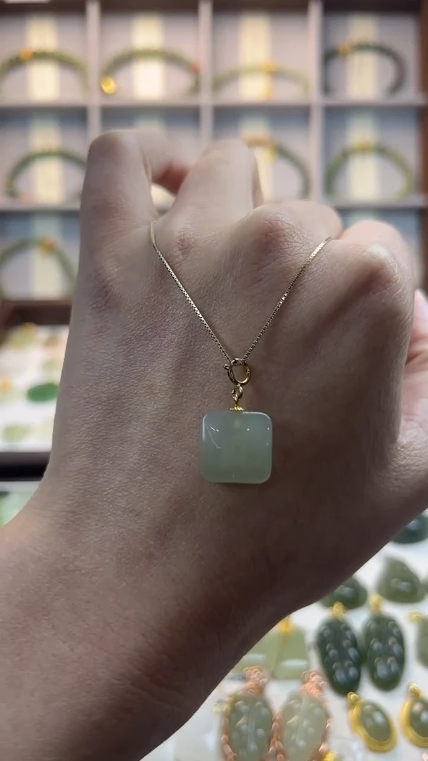 吊坠(不含链)银S925镶嵌和田玉1