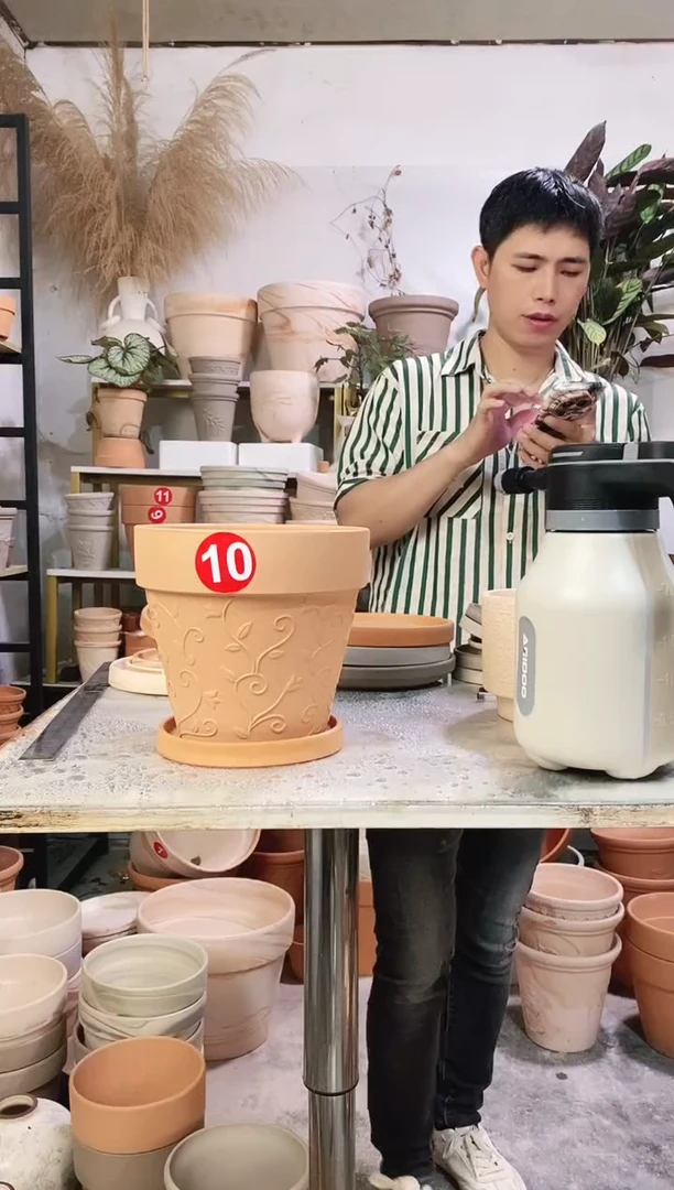 20*19红陶国际藤纹 1盆1托