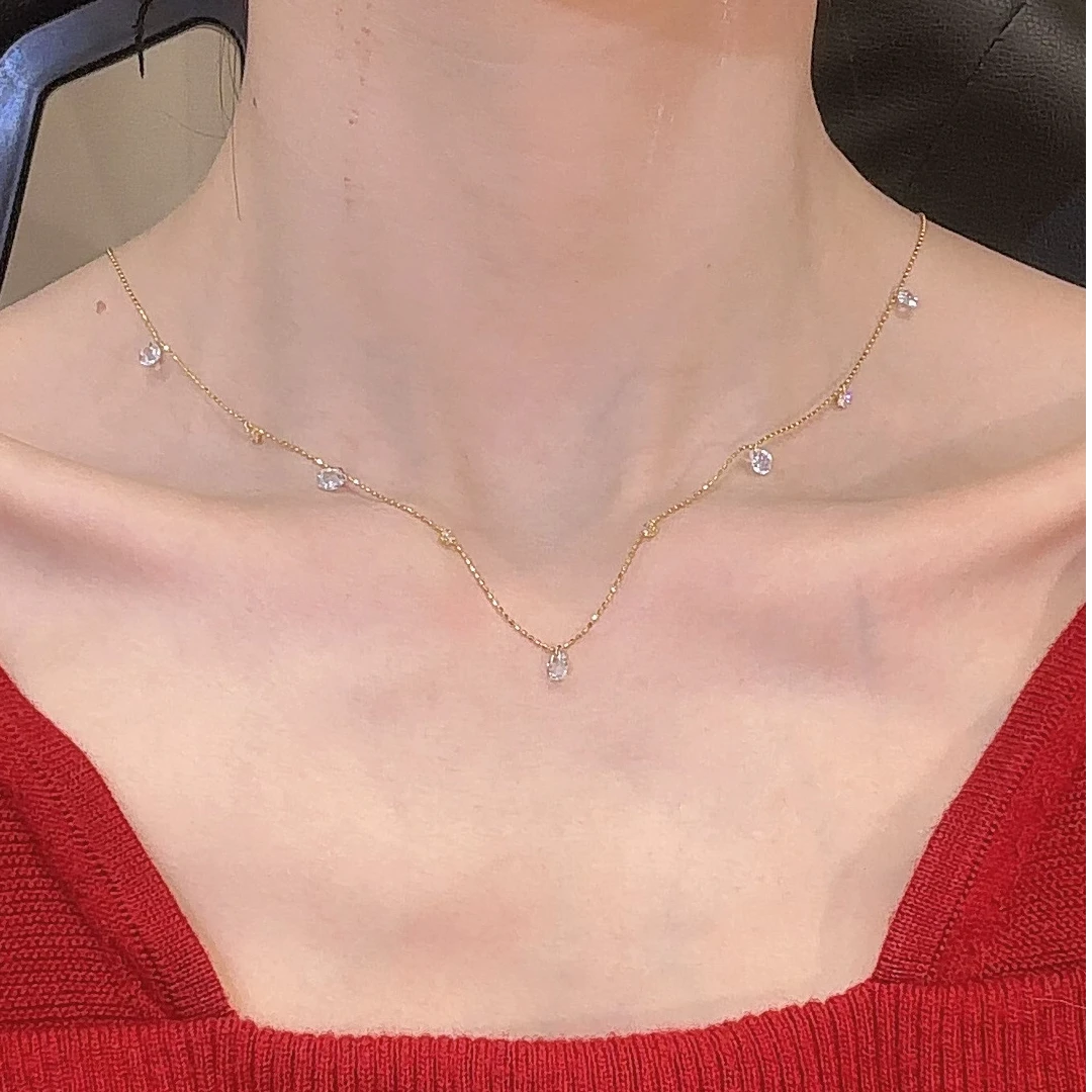 【六言高定】ZSXL0409 椭圆满天星项链