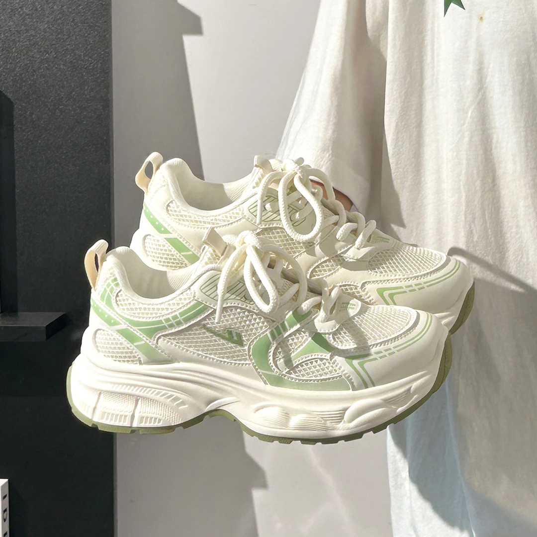 回力运动鞋女秋季新款2025爆款百搭厚底老爹鞋子女网面透气小白鞋