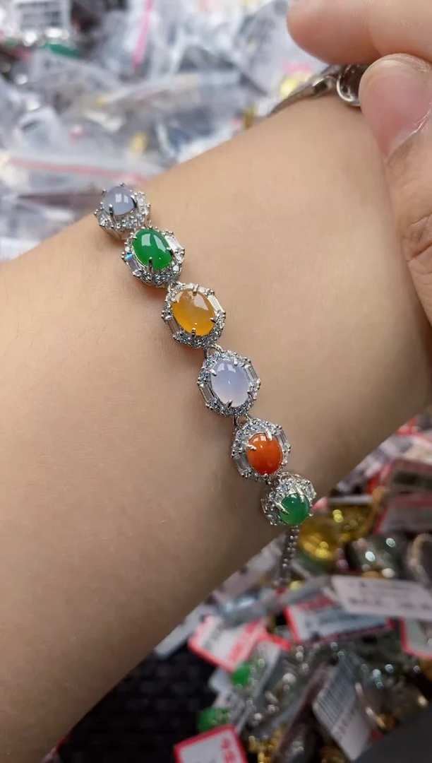 翡翠戒指银S925镶嵌1111---9