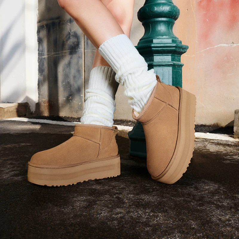 UGG秋冬女士舒适时尚经典迷你纯色厚底保暖休闲短筒雪地靴1135092