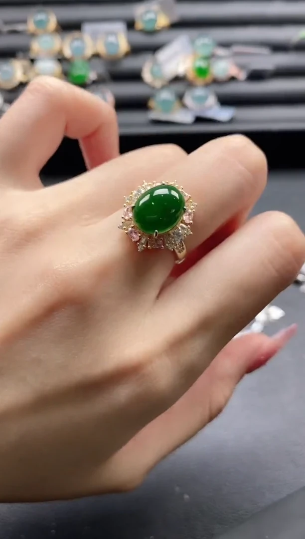 【闪购商品】翡翠戒指银S925镶嵌1111