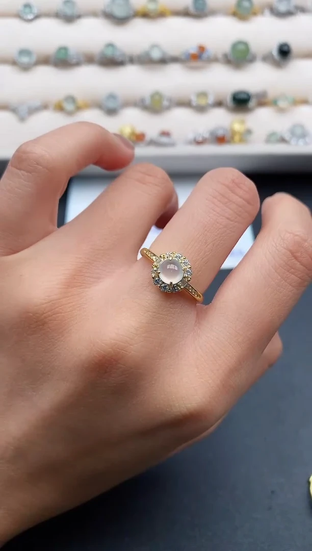 银S925镶嵌戒指翡翠1111111+8