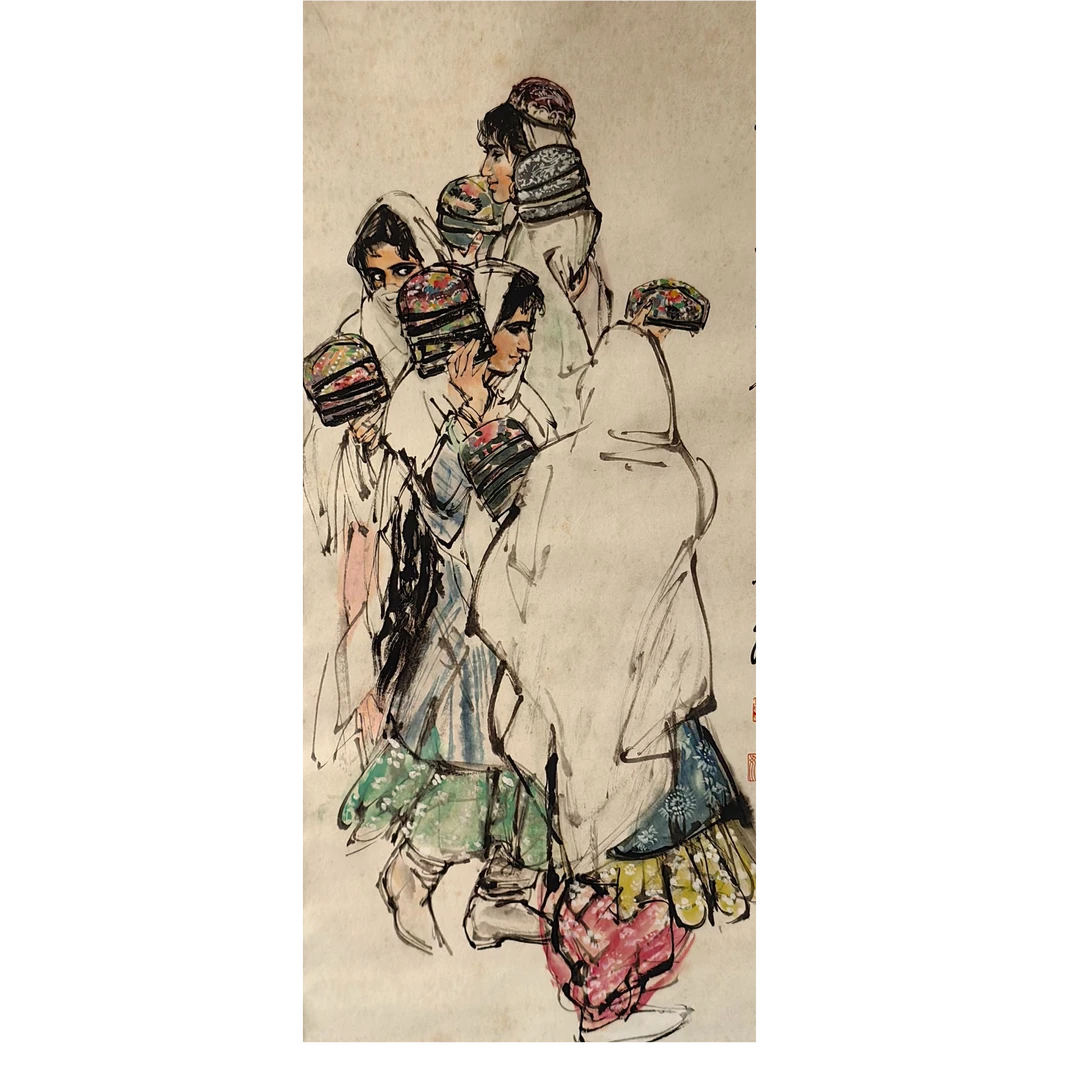 LOT.2292 《人物》95*44cm 纸本设色立轴