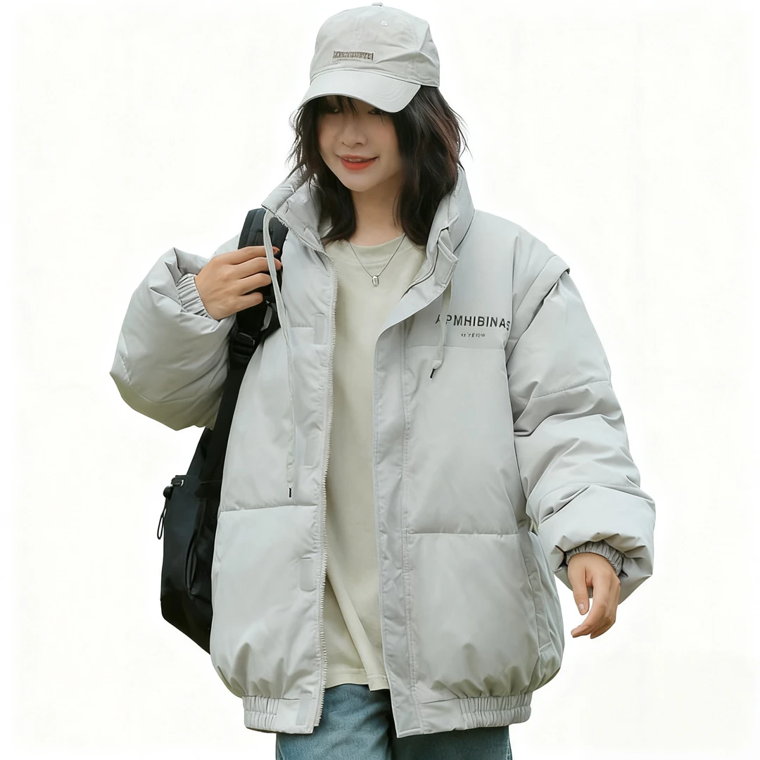 【青芒】2025新款袖子可拆卸男女同款棉服女冬季加厚保暖情侣装外套