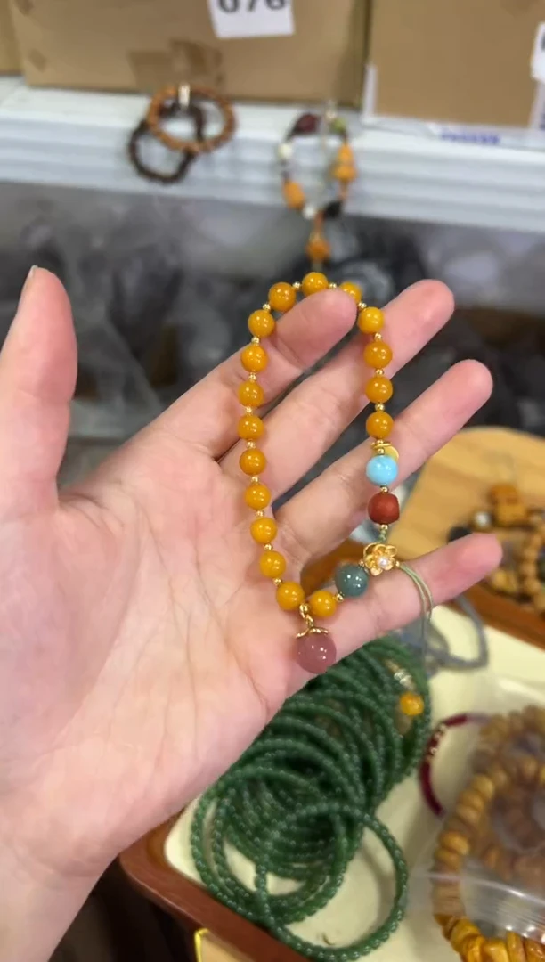 【闪购商品】蜜蜡手链未镶嵌老蜜蜡海纹多宝款手链[960]