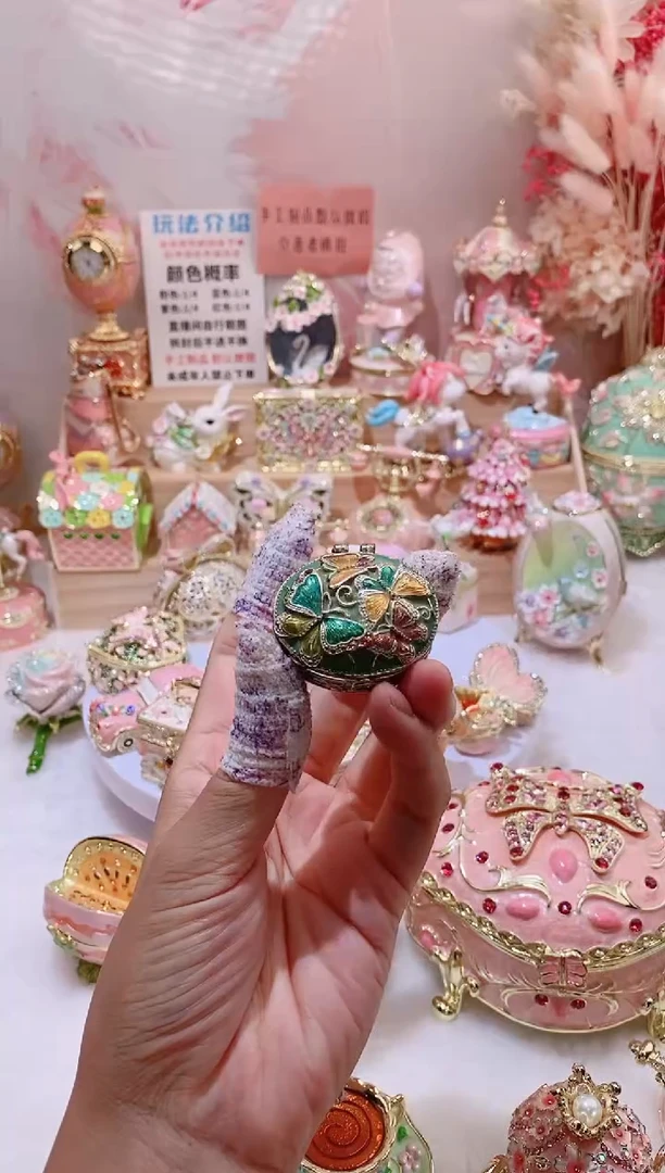 珐琅彩首饰盒摆件