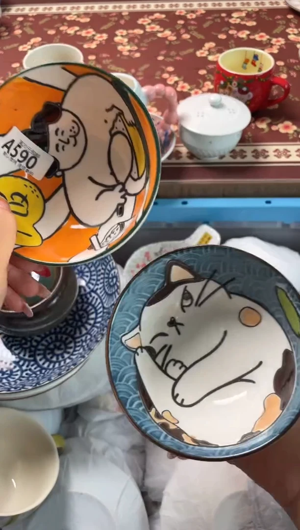瓷片琴**荷瓷器瓷器A590