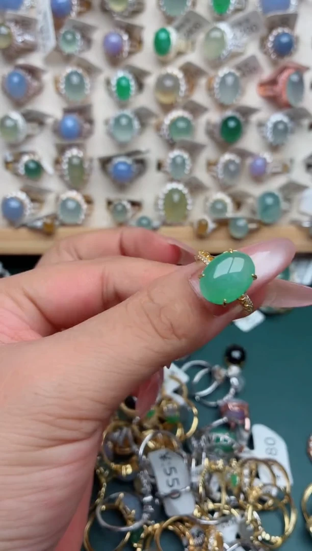 银S925镶嵌戒指翡翠.