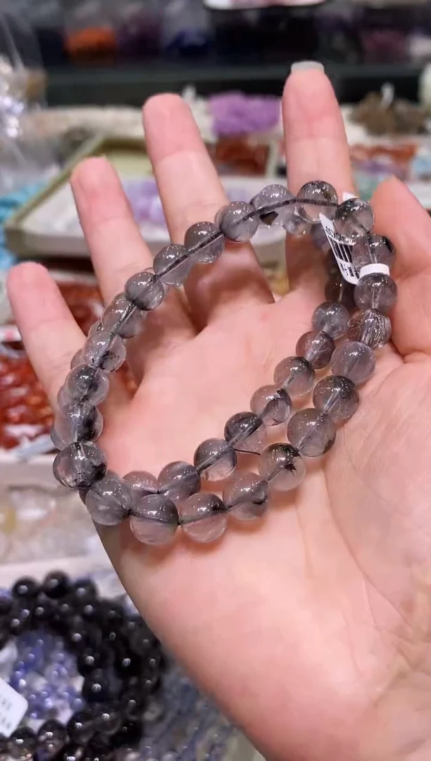 未镶嵌手链水晶多样性发其一黑银发8+