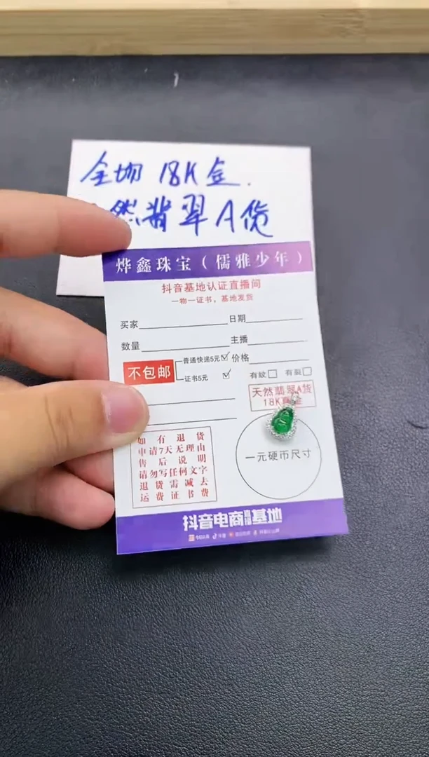 颈饰未镶嵌翡翠天然翡翠A货赠皮绳