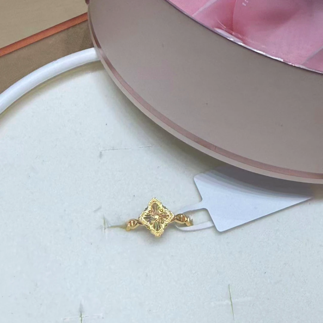 【小馨专享】足金999彩光四叶草戒指2.56g 活口