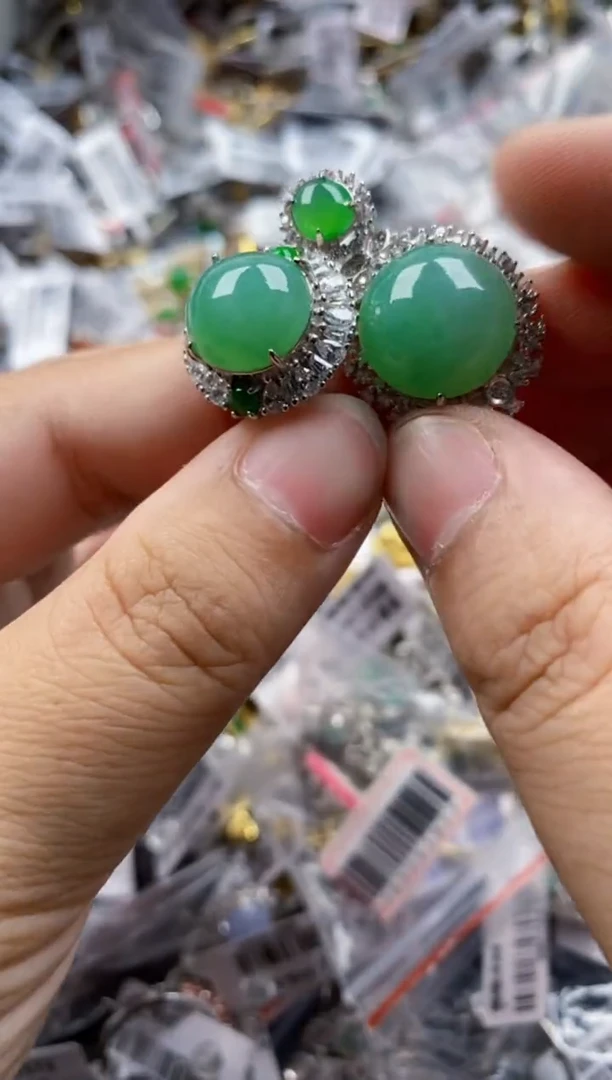 翡翠戒指银S925镶嵌5555    3