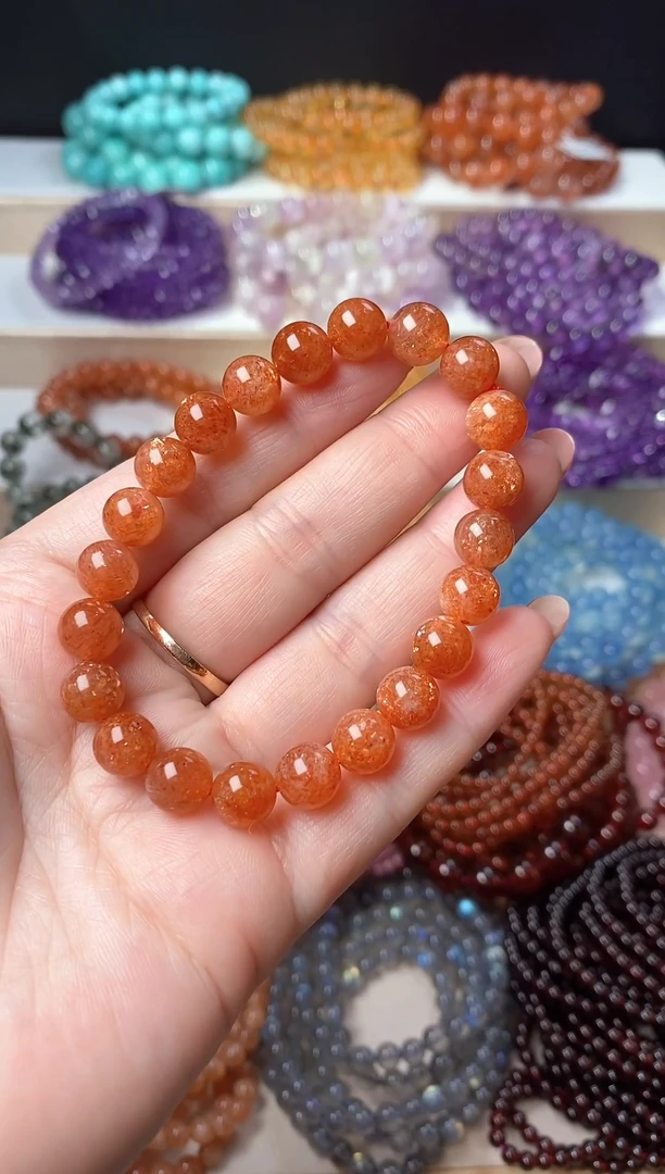 未镶嵌手串长石金太阳.19.5