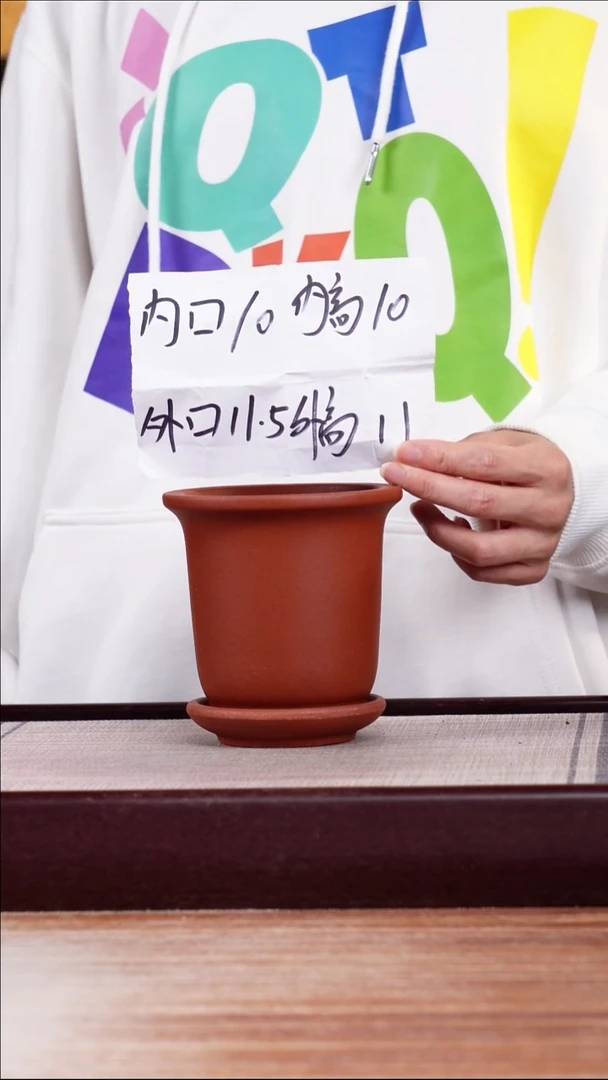 紫砂花盆新款清水泥素面迷你小金钟一只带托